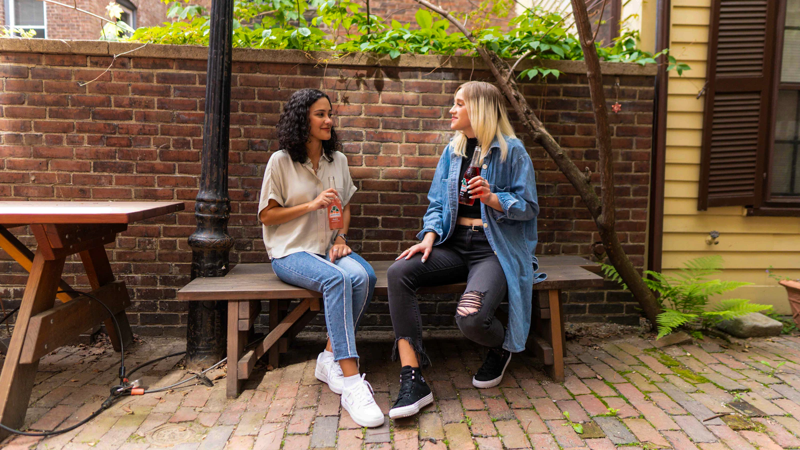 Two people in warm, focused conversation